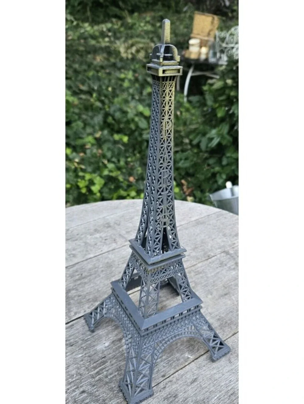 Eiffel Tower Desk Black Gunpowder Gray Statue Figurine Decor 13